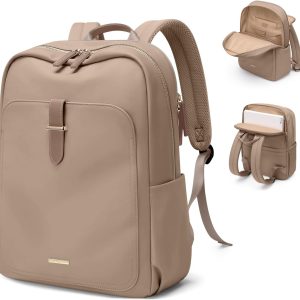 Laptop Backpack for Women,Casual Work Business Backpacks Purse Carry on Travel Backpack,14 Inch,Brown